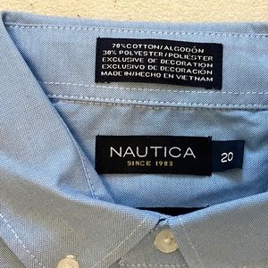 Boy's Nautica Blue Oxford Button Down Shirt  Size 20 NWT
